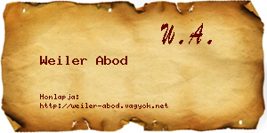 Weiler Abod névjegykártya